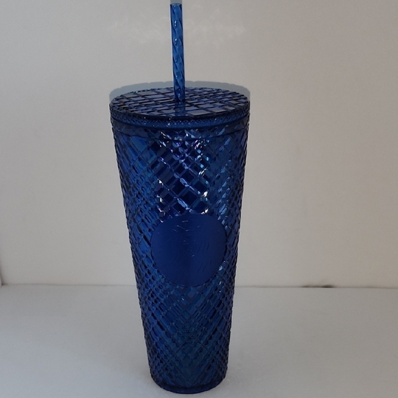 Starbucks Other - Starbucks Jeweled Blue Textured Tumbler with Straw (New)